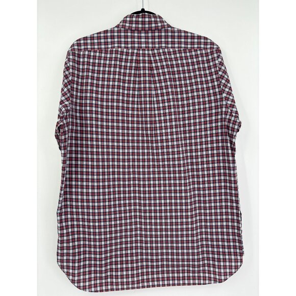 Ralph Lauren Blue Label Mens Plaid Button Down Long Sleeve Shirt Pony Red Large - Picture 4 of 5